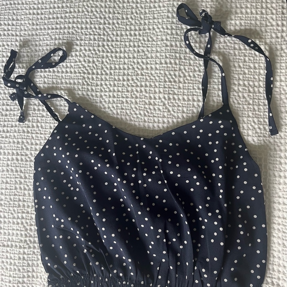 SHEIN Navy Polka Dot Crop Top